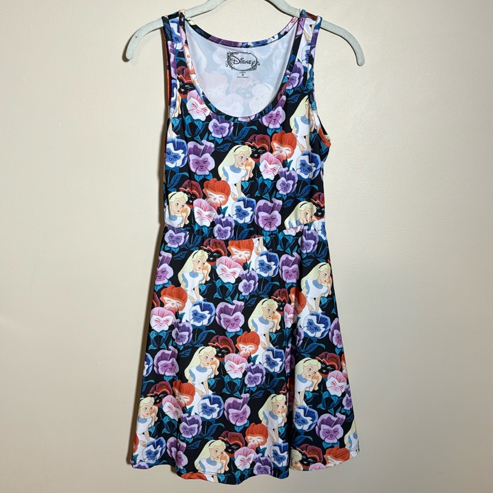 Disney- Alice in Wonderland Dress- size medium. Stretch material.